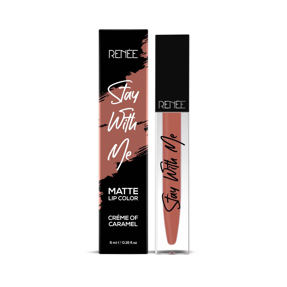 Renee Cosmetics Stay With Me Matte Lip Color- Crème Of Caramel , creme of caramel, 5 ml