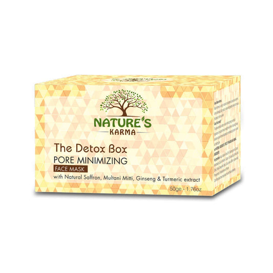 Nature's Karma The Detox Box Pore Minimizing face mask with natural saffron, Multani Mitti and Turmeric extract 50gm