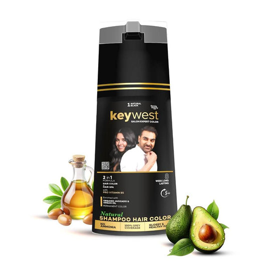 Keywest Natural Black 5 Minute Shampoo Hair Colour -Natural Black 400ml