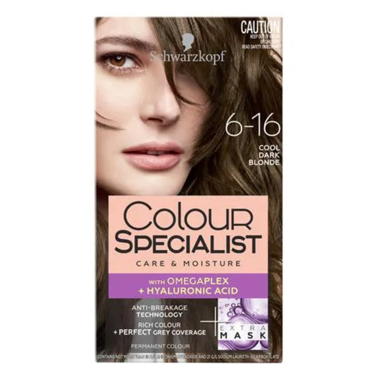 Schwarzkopf Colour Specialist Permanent Hair Colour - 6.16 Cool Dark Blonde (165ml)