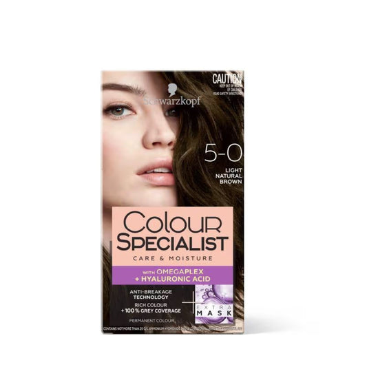 Schwarzkopf Colour Specialist Permanent Hair Colour - 5.0 Light Natural Brown (165ml)