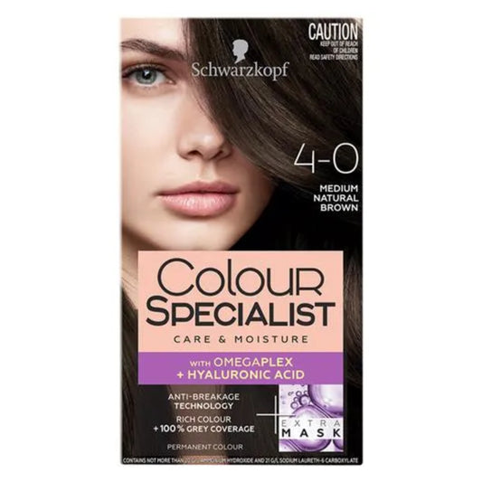 Schwarzkopf Colour Specialist Permanent Hair Colour - 4.0 Medium Natural Brown (165ml)