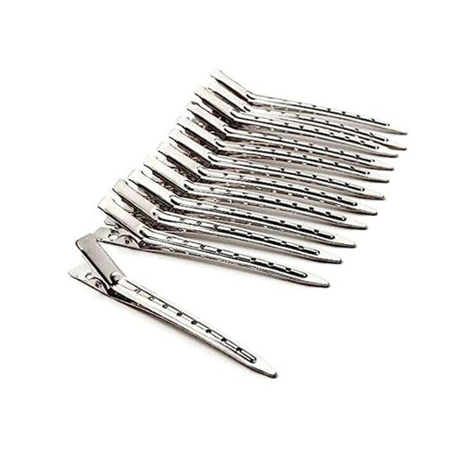 Alloy Steel Hair Section Dividing Clip For Hairdressing Styling Accessories, For Unisex Hair Clip Steel Silver Section Pins (Set of 12