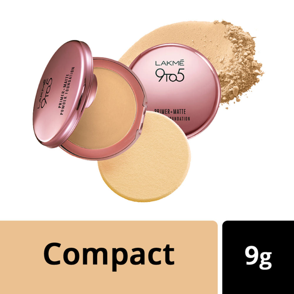 Lakme 9 to 5 Primer + Matte Powder Foundation Compact - Ivory Cream (9gm)