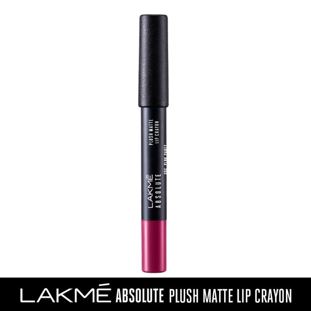 Lakme Absolute Plush Matte Lip Crayon - 202 Pink Party (2.8gm)