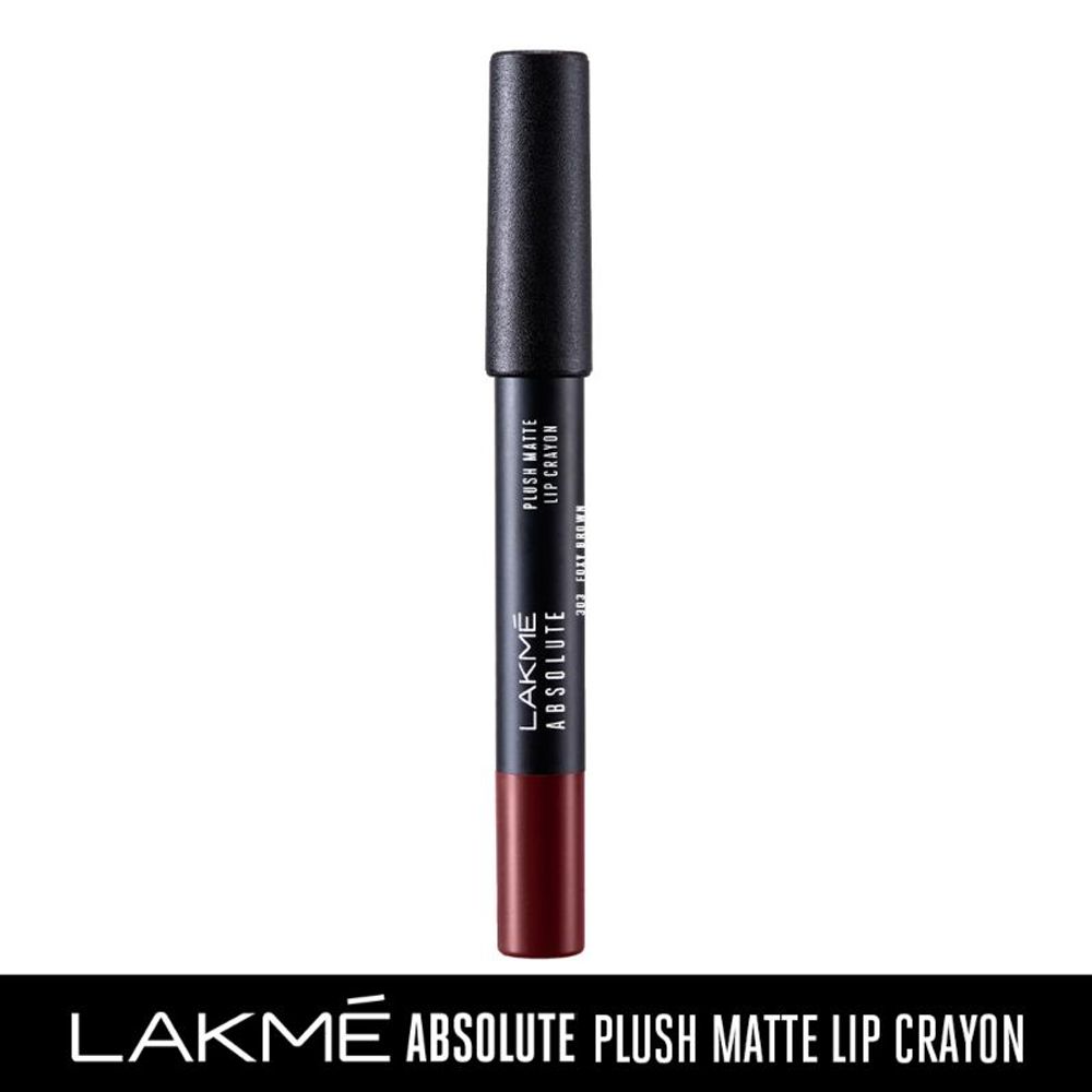 Lakme Absolute Plush Matte Lip Crayon - 303 Foxy Brown (2.8gm)