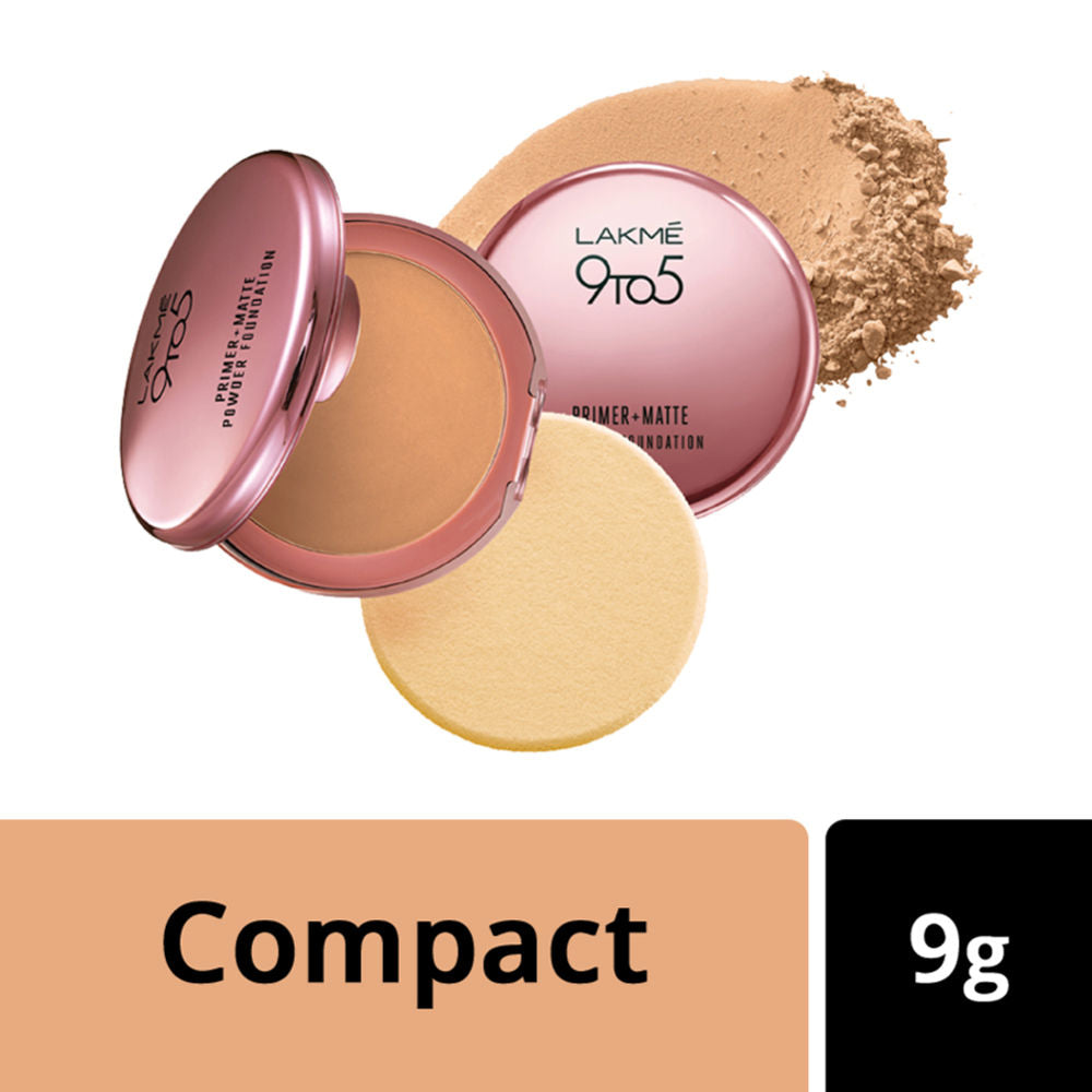 Lakme 9 to 5 Primer + Matte Powder Foundation Compact - Natural Cream / Light (9gm)