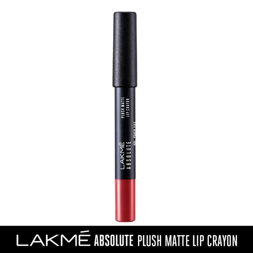 Lakme Absolute Plush Matte Lip Crayon - 401 Peach Fizz (2.8gm)