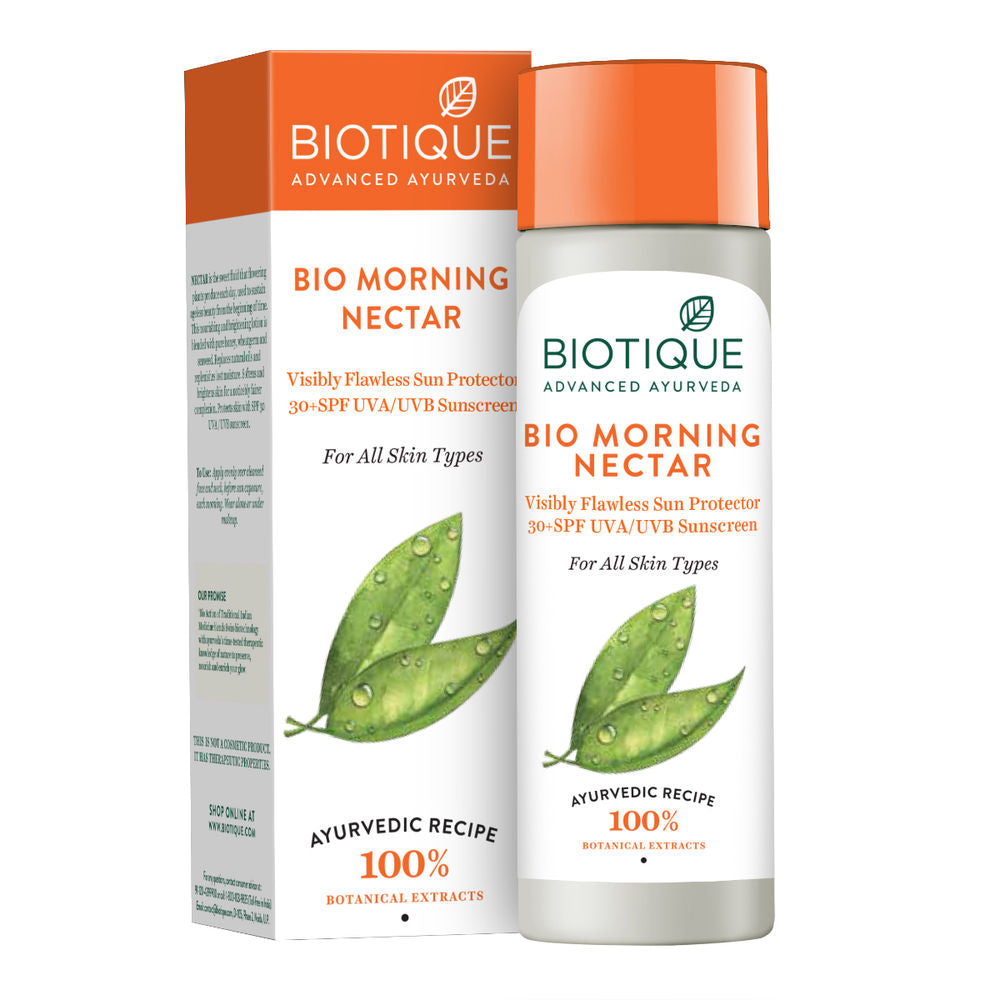 Biotique Bio Morning Nectar Visibly Flawless Sun Protector SPF 30+ UVA/UVB Sunscreen (120ml)