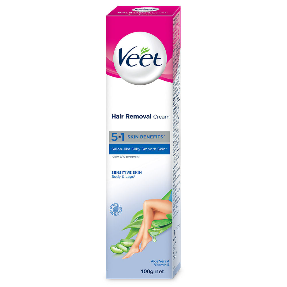 Veet 5 in 1 Skin Benefits Hair Removal Cream- Sensitive Skin (100g)