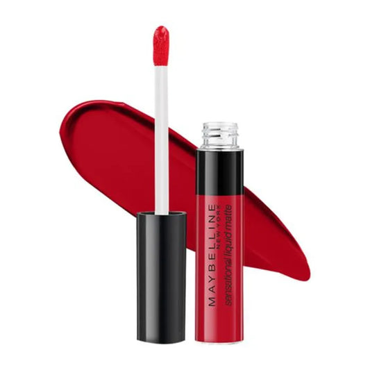 Maybelline New York Sensational Liquid Matte Lipstick - 03 Flush It Red, 7 g