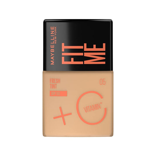 Maybelline New York Foundation, Lightweight Skin Tint With SPF 50 & Vitamin C, Natural Coverage, For Daily Use, Fit Me Fresh Tint, Shade 05, 30ml