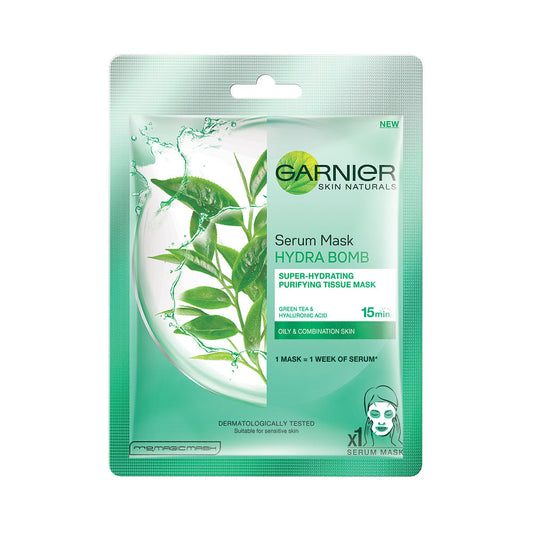 Garnier Skin Naturals Hydra Bomb Green Tea Face Serum Sheet Mask (28g)