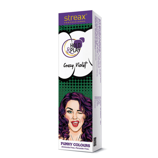 Streax Professional Hold & Play Funky Colours - Crazy Violet (100gm)