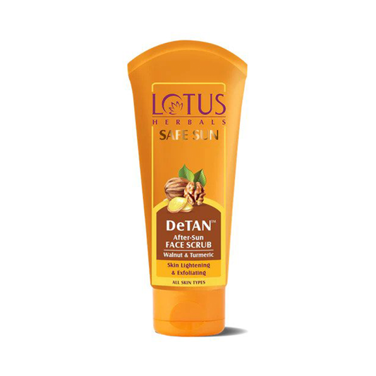 Lotus Herbal Safe Sun DeTan After-Sun Face Scrub Walnut & Turmeric 100g