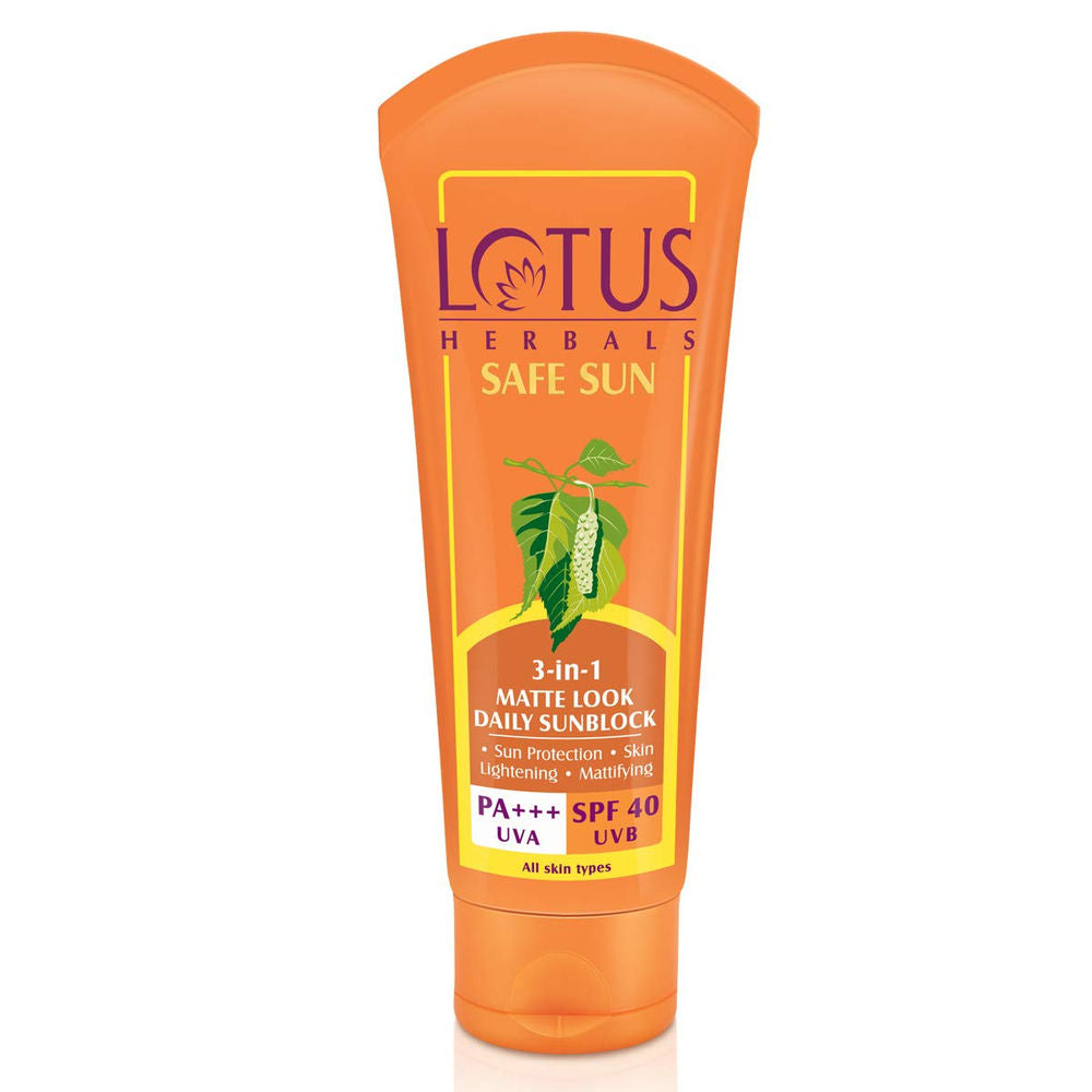 Lotus Herbals Safe Sun 3-in-1 Matte-Look Daily Sun Block Pa+++ SPF- 40 (100g)