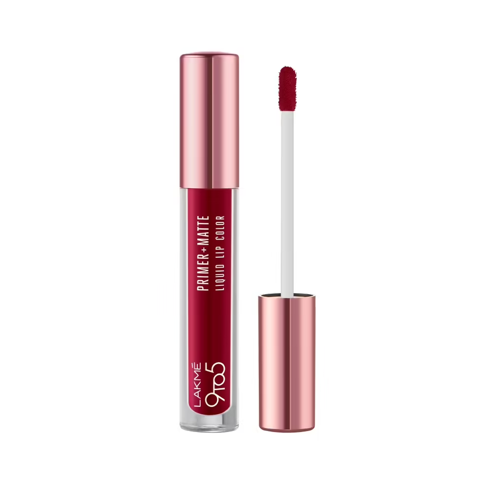 Lakme 9to5 Primer + Matte Liquid Lip Color - MM3 Crisp Wine (4.2ml)