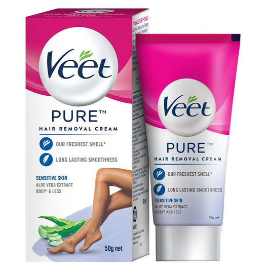 Veet Pure Hair Removal Cream for Women with No Ammonia Smell, Sensitive Skin (50gm)
