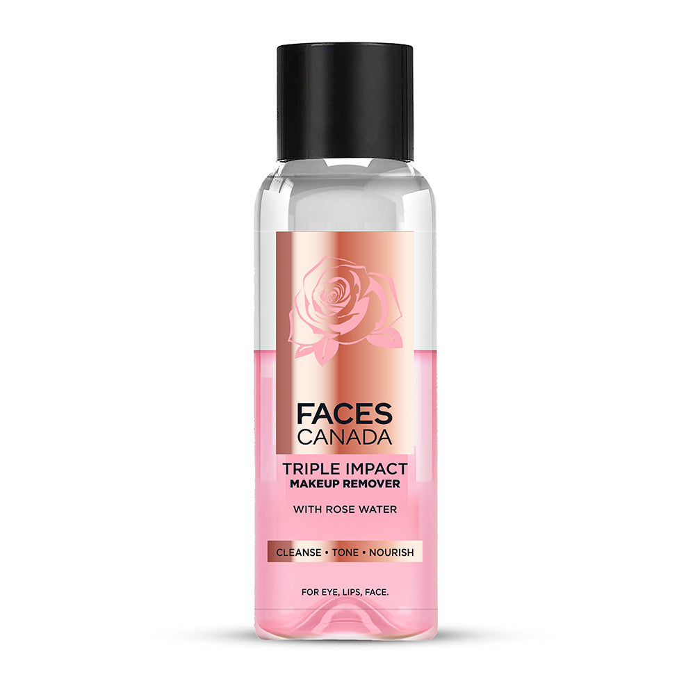 Faces Canada 3 in 1 Triple Impact Biphasic Makeup Remover With Rose Water - 120 ml