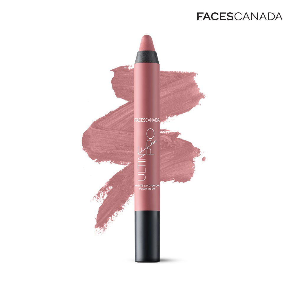 Faces Canada Ultime Pro Matte Lip Crayon With Free Sharpener - Peach Me 08 (2.8g)