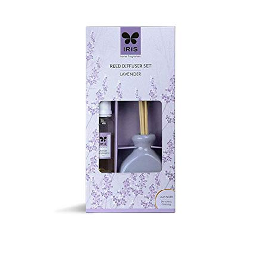 Iris New Lavender Fragances Reed Diffuser Set with Oil 60ml With Ceramic Pot & Diffuser Stick