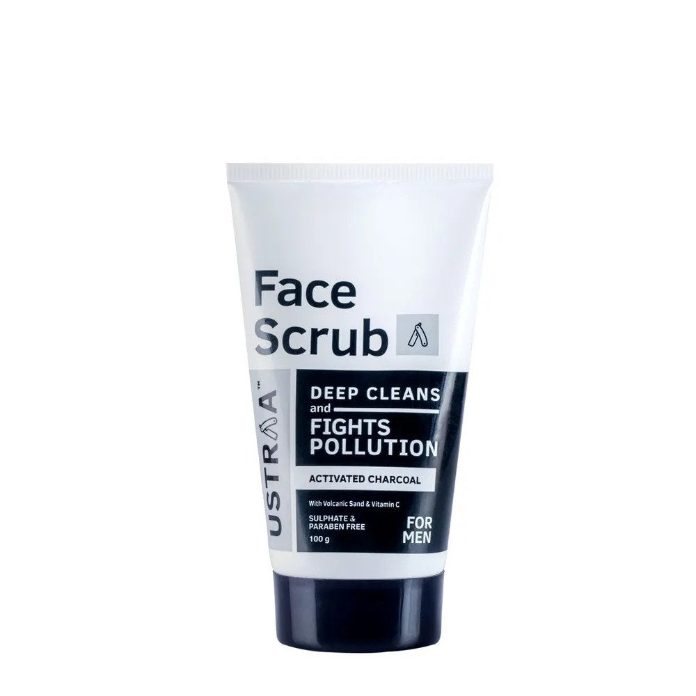 Ustraa Activated Charcoal Face Scrub For Men (100g)