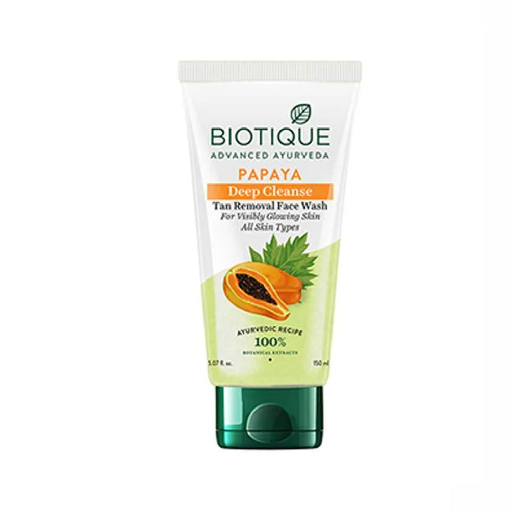 Biotique Bio Papaya Clear Young Skin Face Wash - For All Skin Types, 100% Botanical Extracts, 150 ml