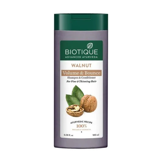 Biotique Volume & Bounce Shampoo & Conditioner - Walnut, For Fine & Thinning Hair, 180 ml