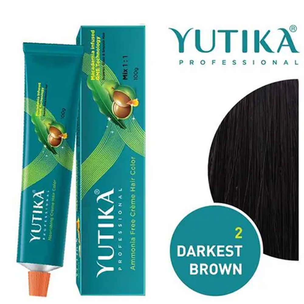 Yutika Professional Darkest Brown.2.0 Hair Color - 100 gm