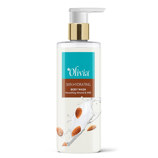 Olivia Body Wash, Skin Hyderating Shower Gel with Nourishing Almond-Milk 250ml - Free from Paraben, Silicone, Harmful Chemicals