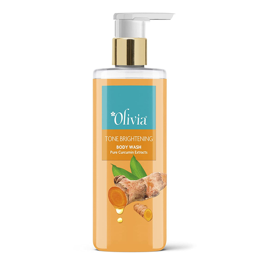 Olivia Body Wash, Tone Brightening Shower Gel with Pure Curcumin extracts 250ml - Free from Paraben, Silicone, Harmful Chemicals