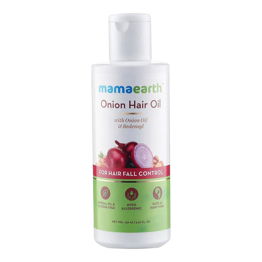 Mamaearth Onion Hair Oil - For Hair Fall Control, Mineral Oil & Silicone Free, 150 ml