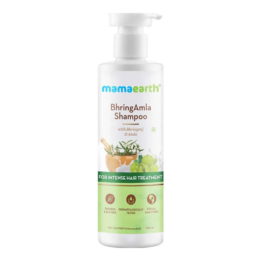 Mamaearth Bhringamla Shampoo - with Bhringraj & Amla, For All Hair Types, Paraben & SLS Free, 250 ml