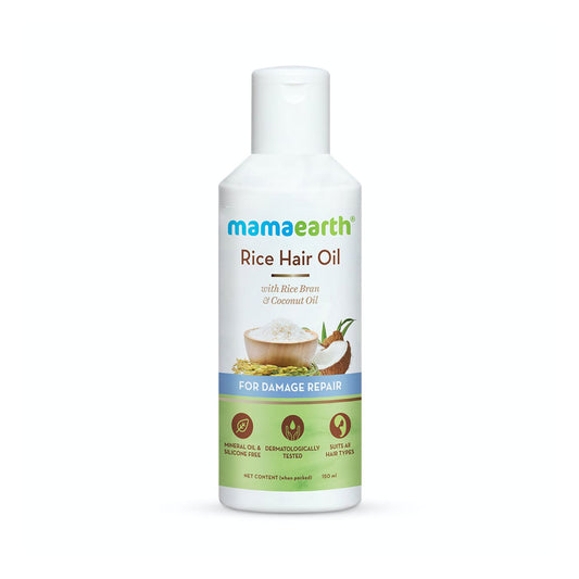 Mamaearth Rice Hair Oil With Rice Bran And Coconut Oil For Damage Repair 150Ml