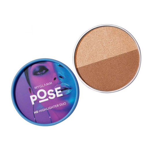 Myglamm Pose Hd Highlighter Duo 001 Champagne Rose Gold 9gm