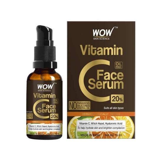 Wow Skin Science 20% Vitamin C Face Serum - Oil Free, Hydrate, Brighten Complexion, 30 ml
