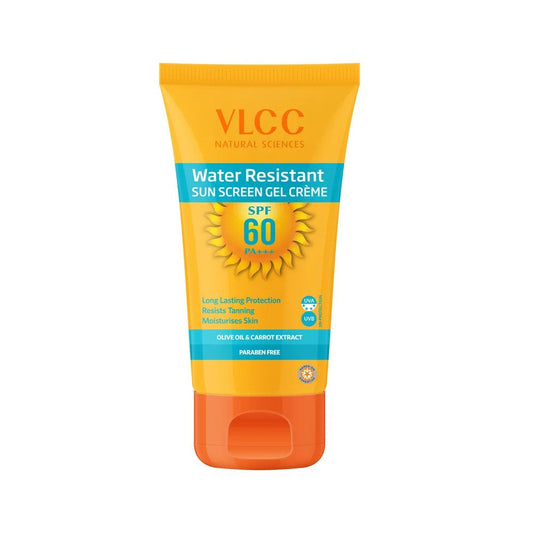 VLCC Water Resistant Sunscreen SPF 60 PA+++ Gel Creme, Long Lasting Protection, Resists Tanning, Moisturises Skin (100g + 25g)