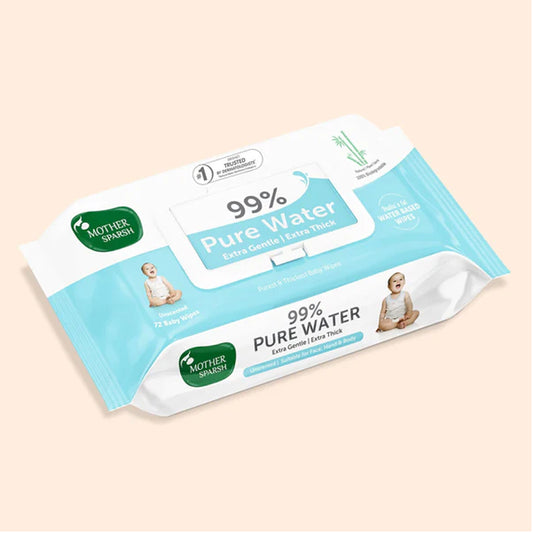 Mother Sparsh 99% Pure Water Unscented Baby Wipes with Medical Grade Fabric for Sensitive Skin (72 pcs)