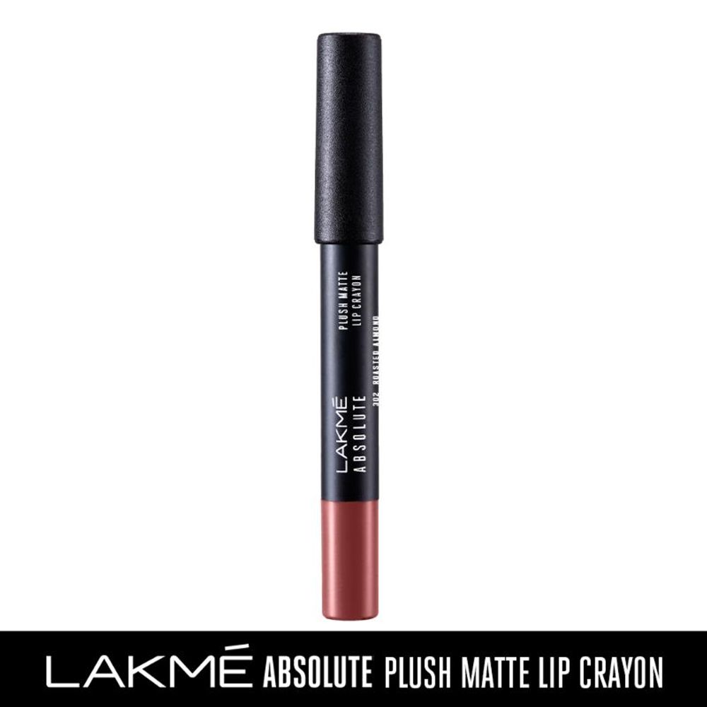 Lakme Absolute Plush Matte Lip Crayon - 302 Roasted Almond (2.8gm)