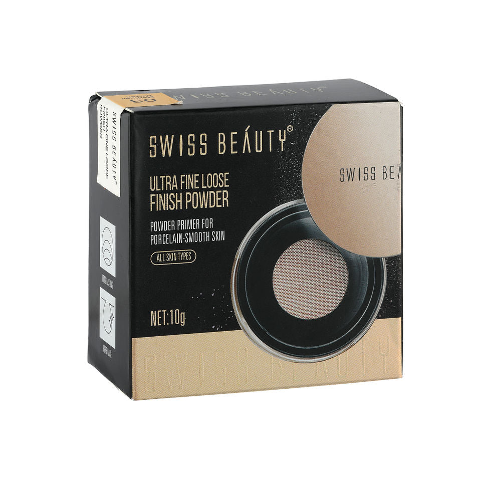 Swiss Beauty Ultra Fine Matte Loose Finish Powder - 03 Medium/ Moyen (10gm)