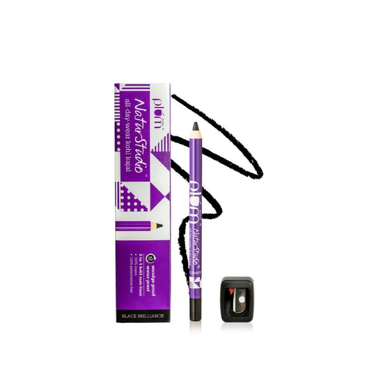 Plum Natur Studio All-Day-Wear Kohl Kajal - Black Brilliance + Free sharpener (1.2g)