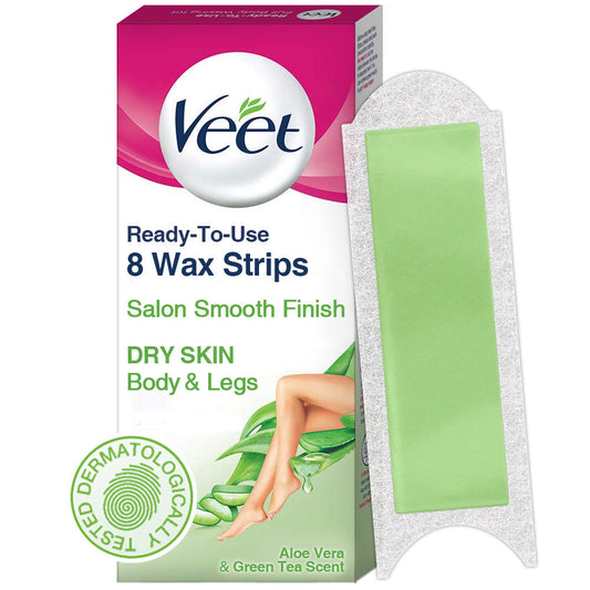 Veet Instant Waxing Kit Easy-Gelwax Technology Dry Skin - 8 Strips (8PCS)
