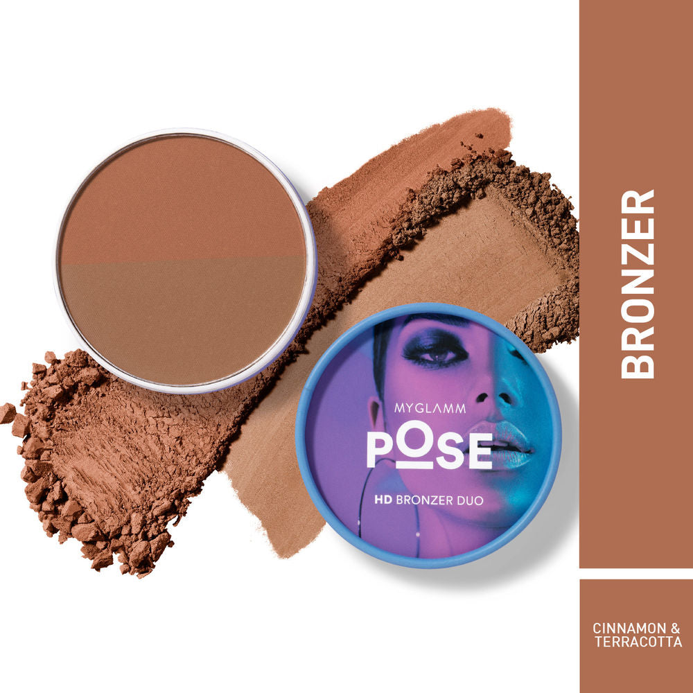 MyGlamm POSE HD Bronzer Duo-Cinnamon | Teracotta (9gm)